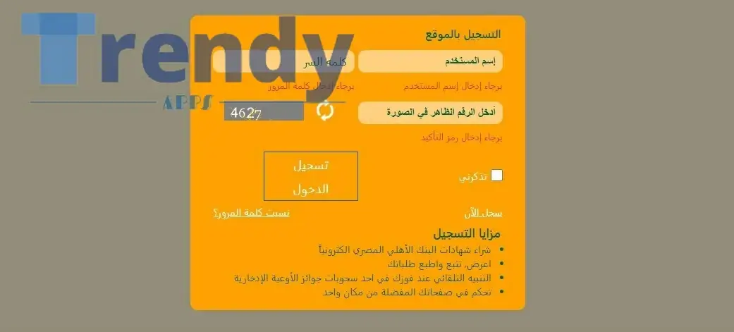طريقة تسجيل دخول البنك الاهلي المصري